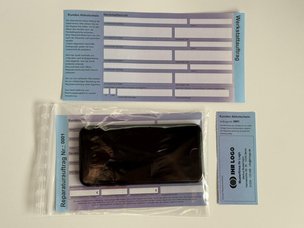 Reparaturblöcke mit individuellem Aufdruck